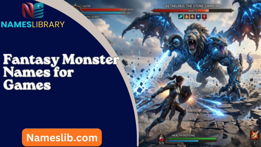 Fantasy Monster Names for Games