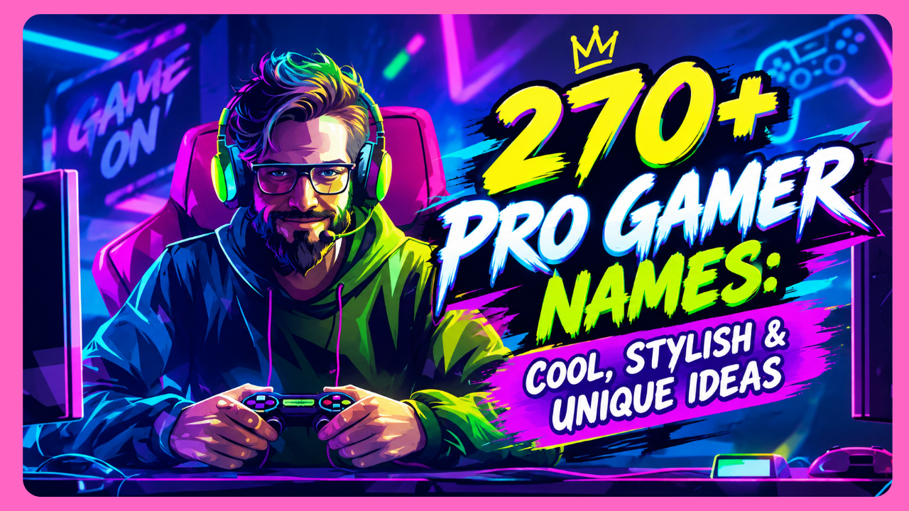 270+ Pro Gamer Names_ Cool, Stylish & Unique Ideas
