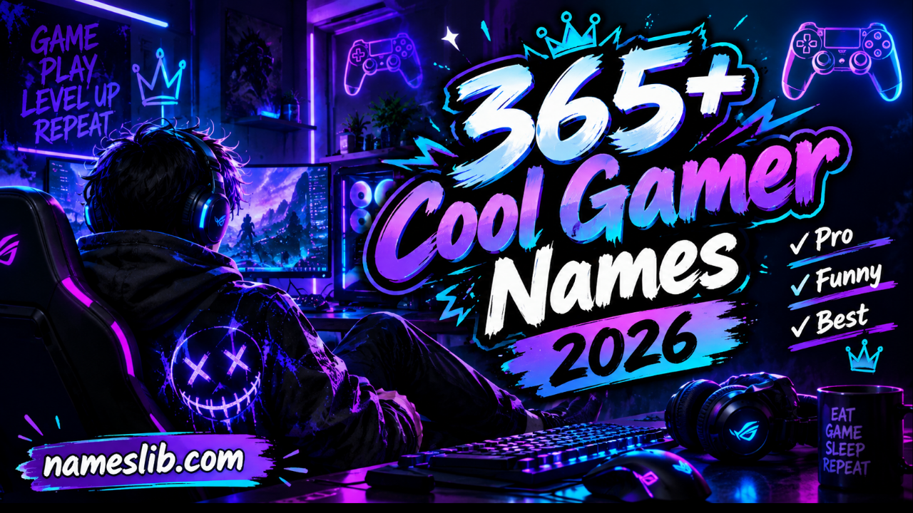 365+ Cool Gamer Names 2026_ Pro, Funny & Best Gaming Names