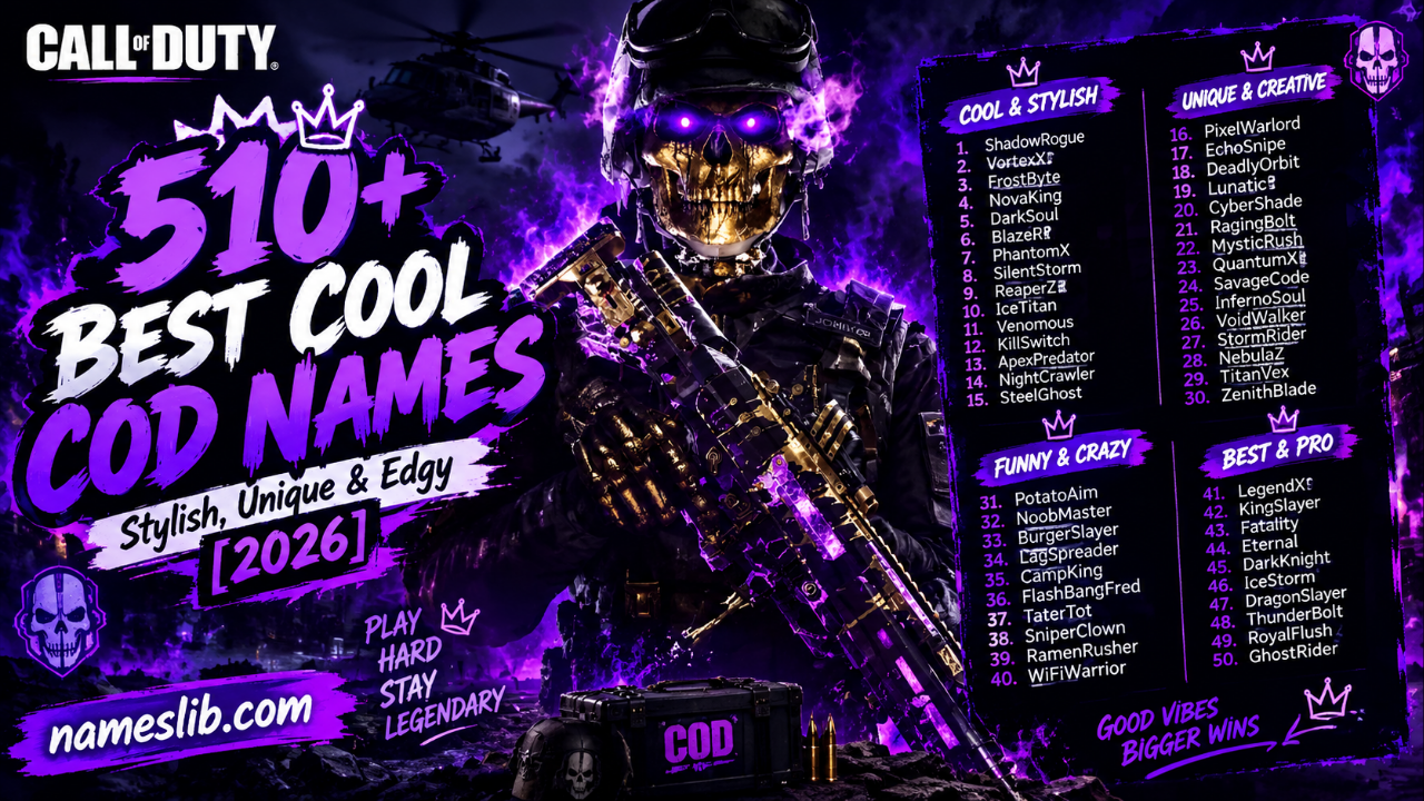 510+ Best Cool COD Names_ Stylish, Unique & Edgy [2026]