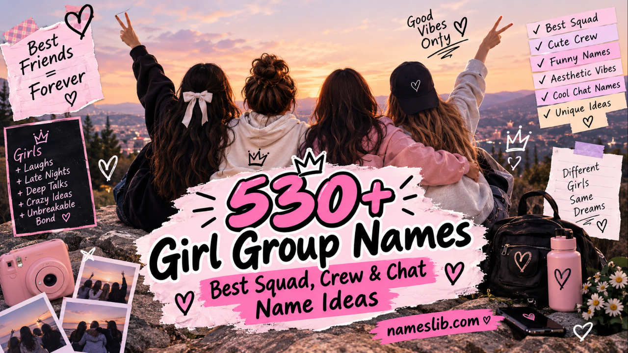 530+ Girl Group Names_ Best Squad, Crew & Chat Name Ideas