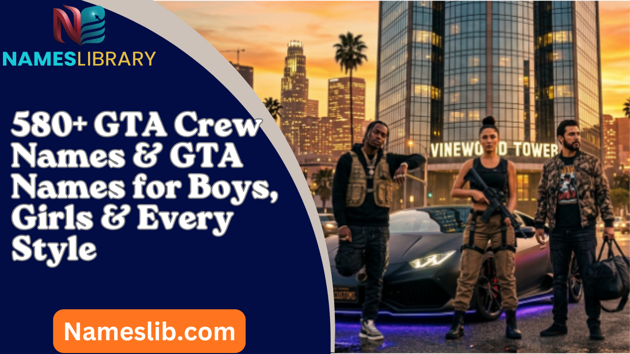 580+ GTA Crew Names & GTA Names for Boys, Girls & Every Style