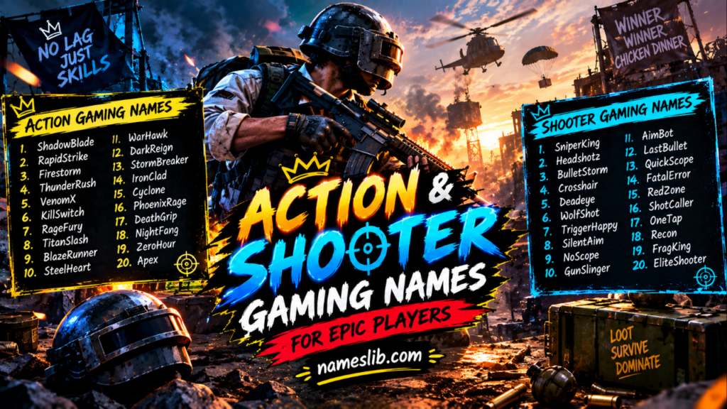 Action and Shooter Gaming Names