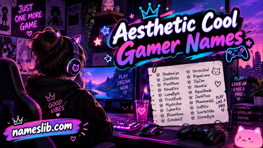 Aesthetic Cool Gamer Names