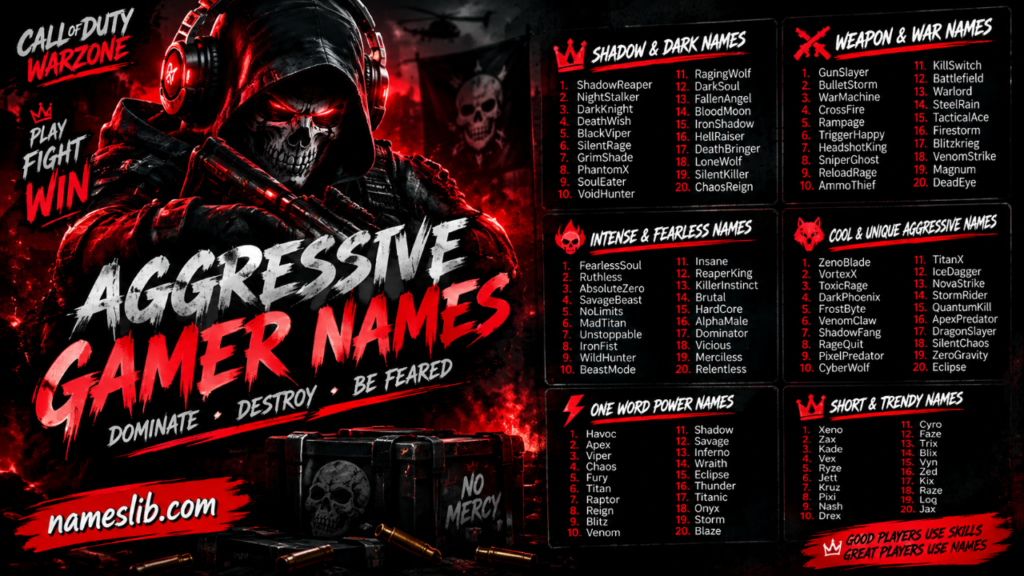 Aggressive Gamer Name Idea