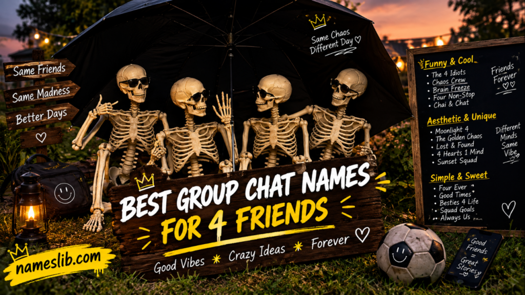 Best group chat name for 4 people ideas for friends