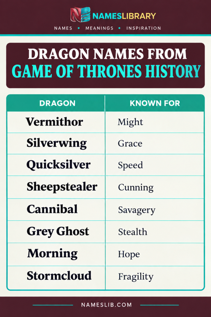 Dragon Names From Game of Thrones History