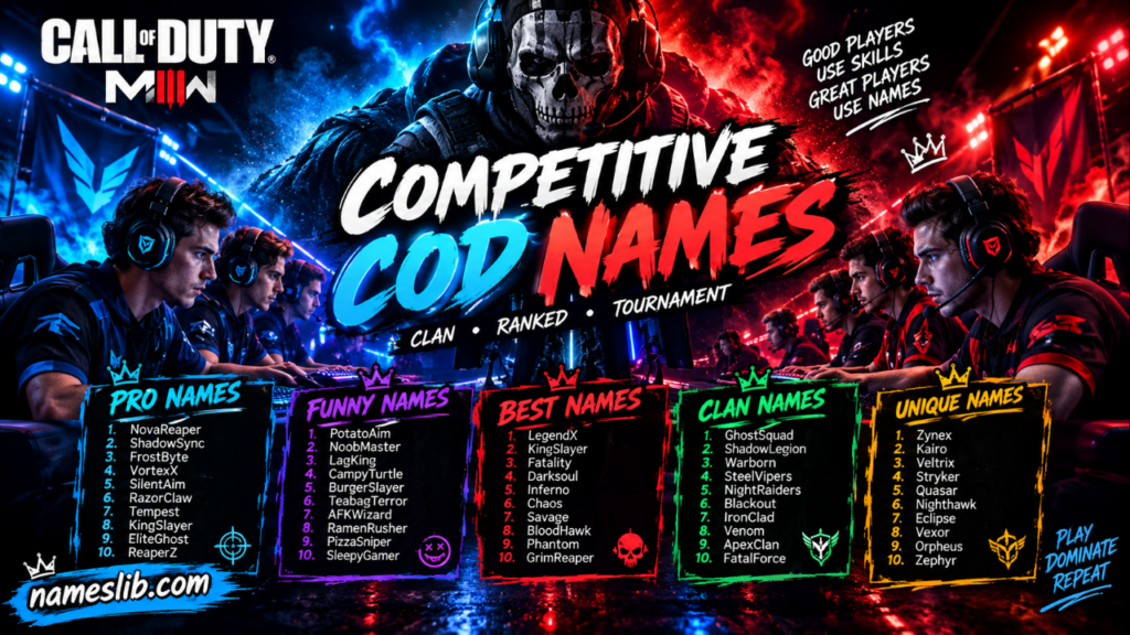 Competitive COD Names