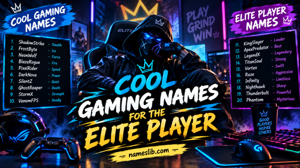 Cool Gaming Names for the Elite Player