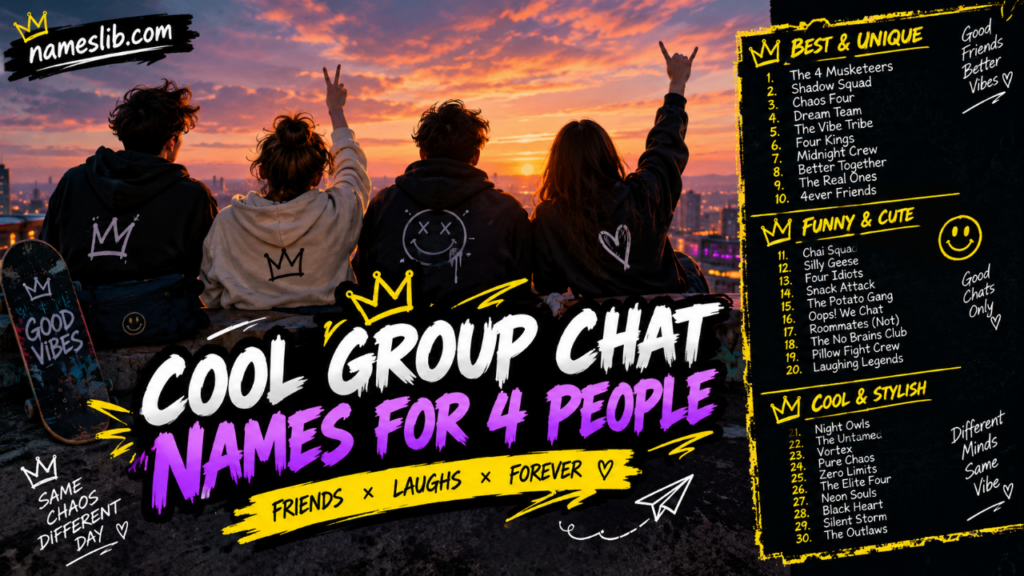 Cool Group Chat Name for 4 People