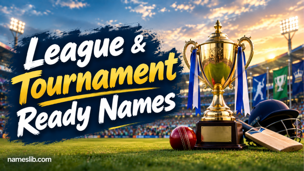 League & Tournament Ready Names