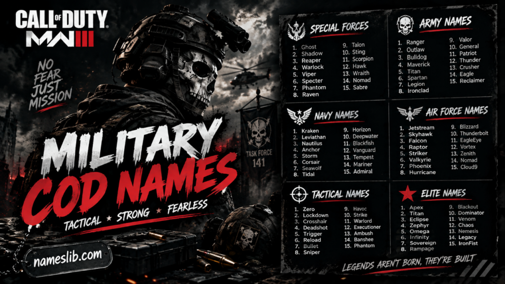 Military COD Names
