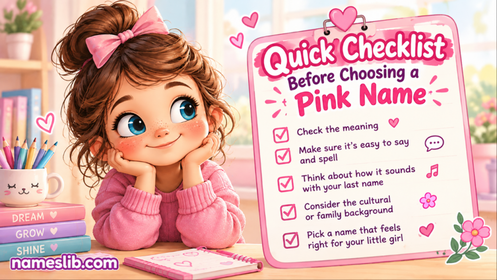 Quick Checklist Before Choosing a Pink Name