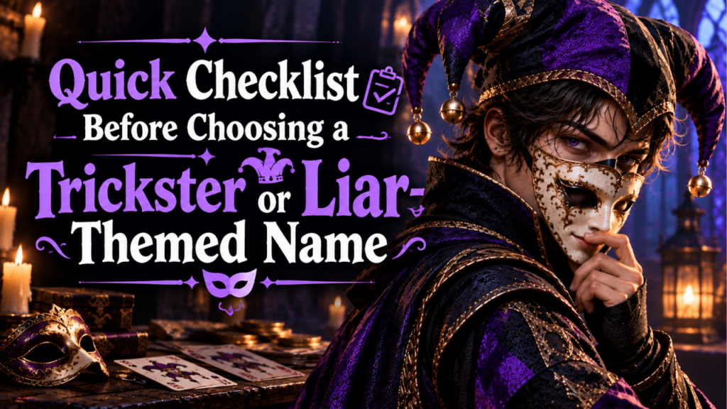 Quick Checklist Before Choosing a Trickster or Liar-Themed Name
