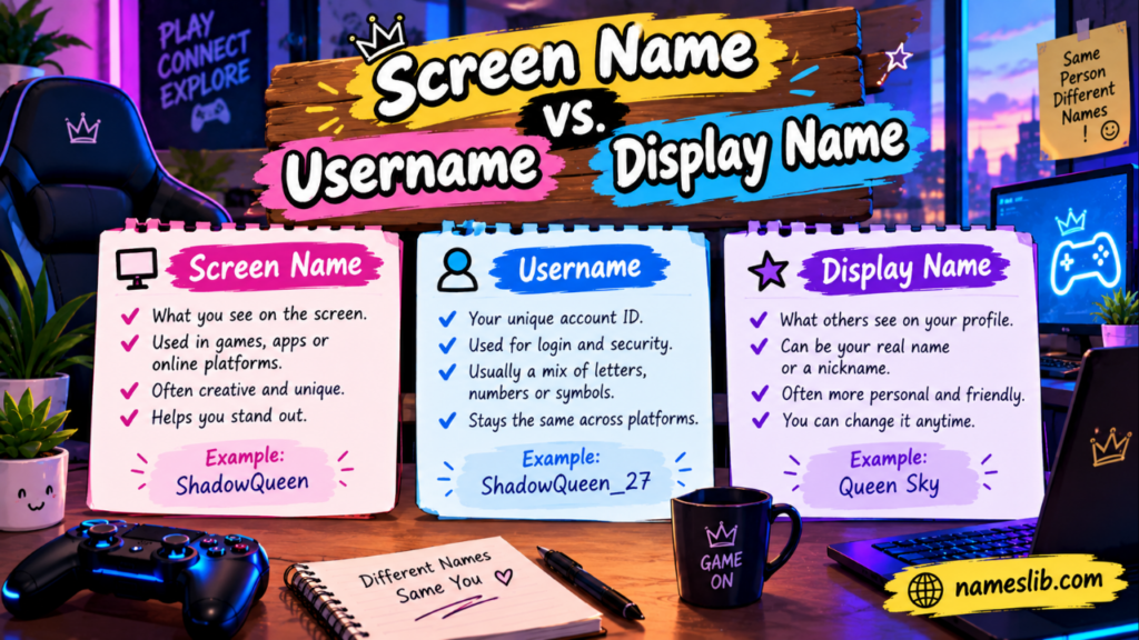 Screen Name vs. Username vs. Display Name