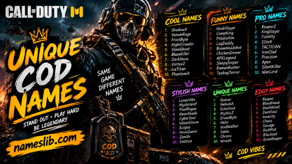 Unique COD Names